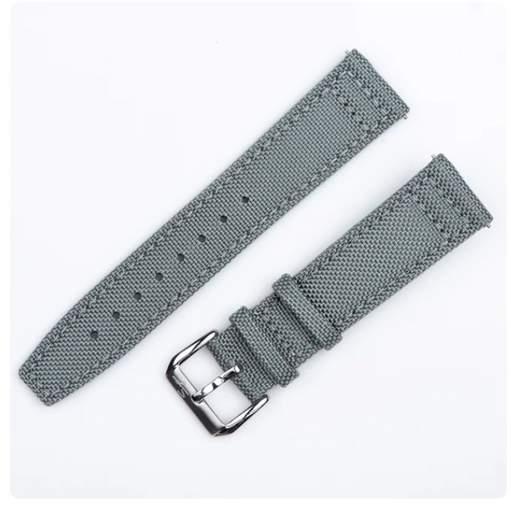 Sugess Grey Canvas Strap w/ Pin Buckle