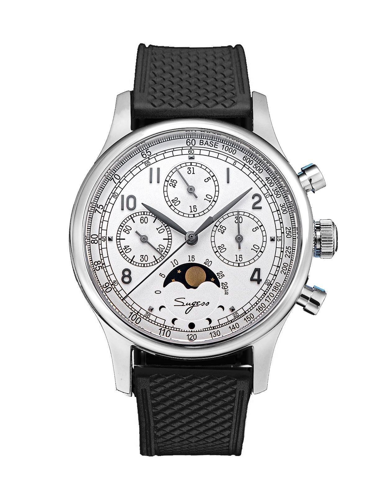 Sugess MoonPhase Master S389-2.01.FK Mechanical Mens Watch SEAGULL 1963 ...